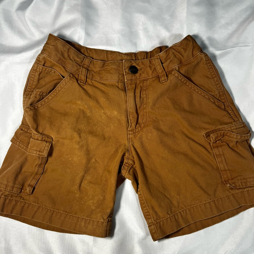 Carhartt Carpenter Utility Pants Boys Size 8 Brown Canvas Adjustable Waist - Picture 2 of 8